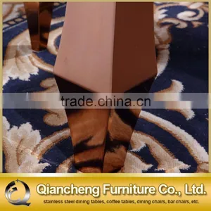 Luxury Middle East Golden Stainless Steel Marble Dining Table thumbnail-5