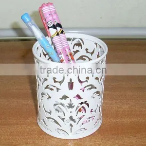 Flower Carved Metal Pen Holder thumbnail-1