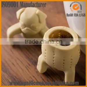 Food Grade BPA Free Cute Dog/pet/ Animal Silicone Tea Infuser , Pug Shape Tea Infuser thumbnail-4