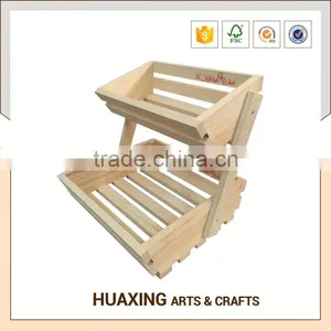 Large Capacity Decorative Kitchen Wooden Fruit Basket Stand thumbnail-4