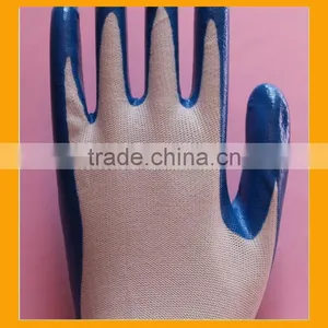 13 Gauge Seamless Knitted Blue Nitrile Palm Coated Nylon Working Gloves thumbnail-6