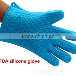 China Kitchen Cooking Oven Silicone Heat Resistant BBQ Gloves thumbnail-1