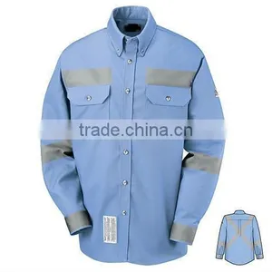 2016 OEM 88% Cotton/ 12% High Tenacity Nylon 238gsm Fire Retardent High Vis Shirt 3M Reflective Tape thumbnail-4