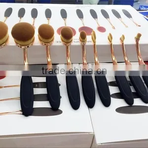 Shuoyang Best Toothbrush Style Pro Makeu up Brushes 10 Pcs Oval Makeup Brush Set thumbnail-1