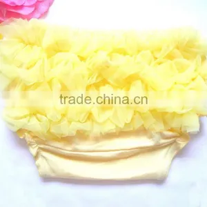 Suitable for All Season 2016 Design for Kids Wholesale Gold Dot Ruffles Baby Organic Cotton Bloomers thumbnail-3