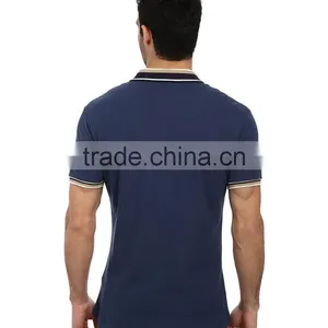 2015 Latest Custom Short Sleeve Mens Fancy Pique Camisetas Polo, Ribbing Camisetas Polo thumbnail-3