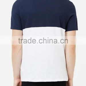 Wholesale Custom Navy Blue and White Mens T-shirts 100% Cotton t Shirts thumbnail-3