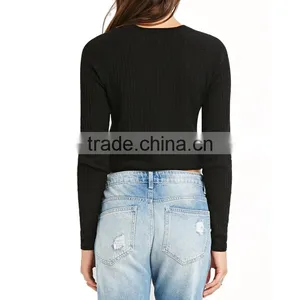 Slim Fit Short Body Round Neck Long Raglan Sleeve Melange Woolen Sweater thumbnail-3