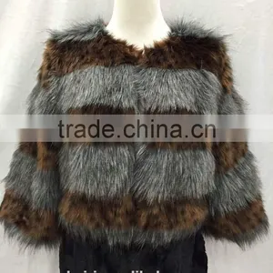 2016 Autumn Winter New Design Woman Fox Fur Jackets Ladies Fake Fur Coat Casual Winter Jackets thumbnail-4