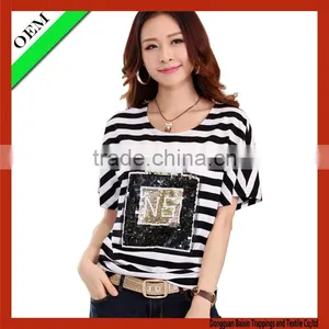 2015Customer 100% Cotton T-shirt Women Print T-shirt OEM thumbnail-1