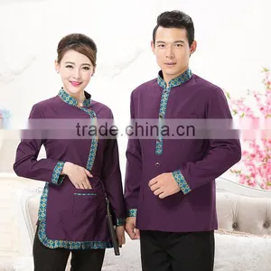 2016 OEM Factory Sexy Coffee Store Waitress Uniform / Modern Hotel Uniform for Woman Wholesale thumbnail-1