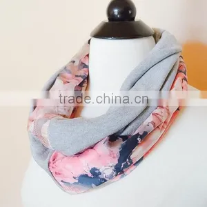 Floral Nursing Scarf - Nursing Cover Scarf - Christmas Gift for Mom - Pink Breastfeeding Cover - New Mom Gift - Baby Shower Gift thumbnail-3