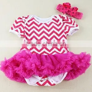 Baby Summer Clothes Chevron Baby Girl Romper Dress thumbnail-1