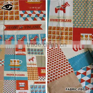 1.40 m Fresh Style Horse Check Cup Pattern Canvas Fabric Linen/Cotton Fabric Zakka Patchwork Fabric thumbnail-1