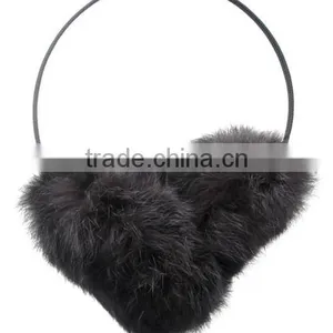 YR853 Fashion Real Rabbit Fur Headwear Ear Muffs thumbnail-1