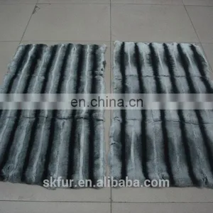 Chinchilla Colour Rex Rabbit Fur Throw thumbnail-1