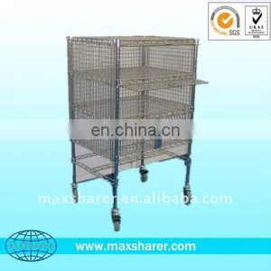 Metal Wire Basket Carts With 4 Wheels thumbnail-1