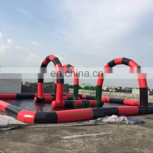 HI Good Quality Durable Pvc Sports Flooring Black and Red Inflatable Zorb Ball Race Track thumbnail-3