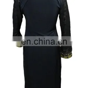 Saudi Arabia Designer Printed Satin Burkha With Golden Diamond Stone Work / Latest Islamic Clothing (dubai Abaya2017) thumbnail-6