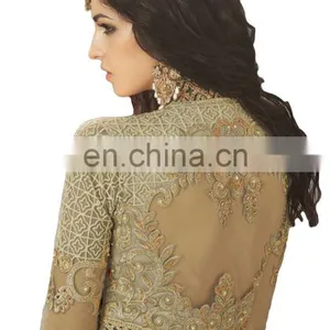 2017 Wedding Parrty Wear Net Anarkali Style Lehenga Suits (Semi-Stitched) thumbnail-4