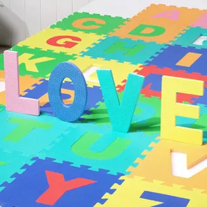 36-SQFT Giant Play Mat 9-tile Excise Mat Easy Setup Solid EVA Foam Mat Multi-color Interlocking Floor With 18-border thumbnail-1