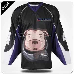 Wholesale Practice Custom High Quality Beer League Hockey Jerseys Double Sided Reversible Sublimation Ice Hockey Jerseys thumbnail-1