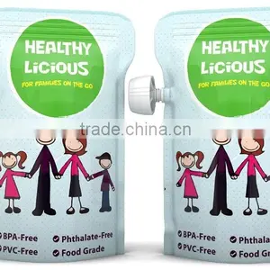 China Made Plastic Foil Laminated Resealable Stand up Pouch With Corner Spout for Baby Food thumbnail-1
