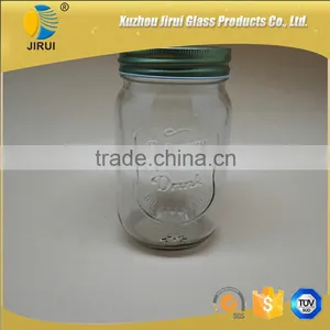 400ml Round Shape Ice Cold Clear Glass Mason Jar Without Handle thumbnail-1