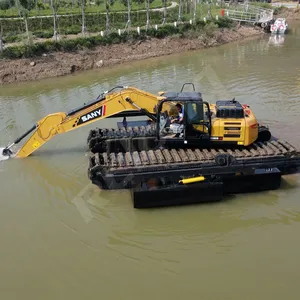 Hot Sale Amphibious Floating Excavator With Additional Side Pontoons and Swamp Pump thumbnail-1