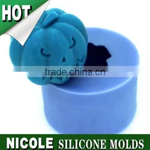 LZ0113 Nicole Factory Hallowmas Pumpkin Silicone Candle Mold thumbnail-1