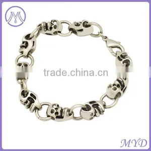 Stainless Steel Men Skull Bracelet With Silver Plating thumbnail-1