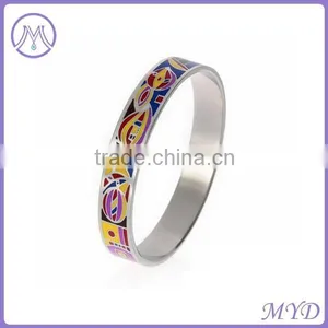 316L Stainless Steel Enamel MultiColor Bangle Bracelet thumbnail-3