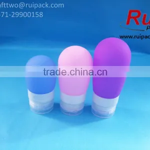 Blue/pink/purple Cute Round Silicone Bottles With Flip Top Cap, 38/60/80ml Ball Shape Silica Gel Hand Sanitizer Bottle thumbnail-3
