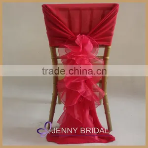 C003AA1 Cheap Red Chiffon Hood and Organza Chair Covers for Wedding / Party From China thumbnail-1