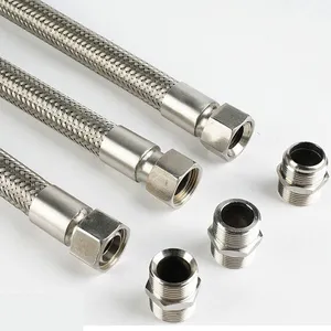 Tetrafluoro Steel Wire Hose, Welded Corrugated Metal Hose, Steel Wire Braided Metal Bellows for Food Use thumbnail-5