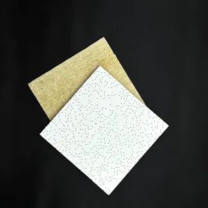 Acoustic Mineral Fiber Board 600x1200mm Pin Hole Design for Office Ceiling Tiles thumbnail-1