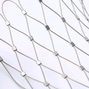 Custom Size Stainless Steel Wire Rope Fence Mesh for Architectural Decoration thumbnail-1