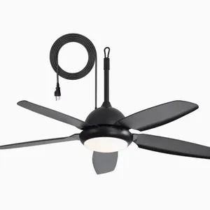 Outdoor Waterproof Five-blade ABS Plug-type Hanging Fan Light（Wechat:13510231336） thumbnail-2