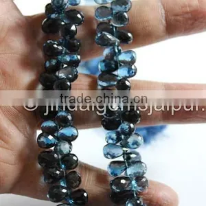 Wholesale London Blue Topaz Faceted Drops Beads thumbnail-2