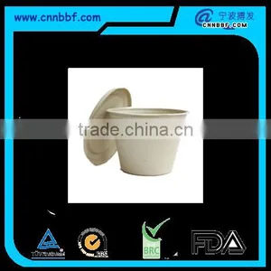 Ecofriendly Wheat Straw Pulp Tableware Disposable 500ml Cups With Lids Set thumbnail-1