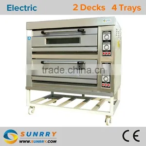 Front Stainless Steel Commercial Bakery Oven 2 Decks 4 Trays Bakery Oven Prices For CE (SY-DV24 SUNRRY) thumbnail-1