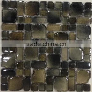 12''X12'' Tumbled Mosaic 300X300 Mix Color Black thumbnail-1