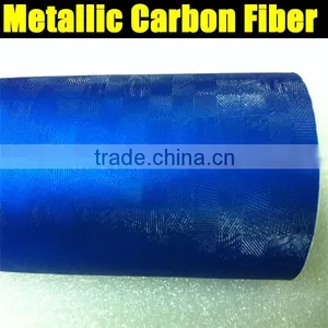 Blue Metallic Carbon Fiber Film With Air Free Bubbles 1.52*20m per Roll thumbnail-1