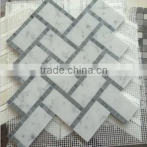 High Quality White Marble Carrara White Mosaic for Interior Decoration thumbnail-2