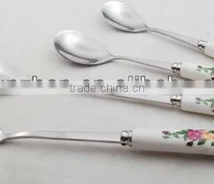Attractive Stainless Steel Flatware Spoon of Ceramic Handle thumbnail-3