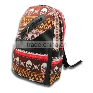 Fashion National Characteristic PU Leather Outdoor Camping Backpack Bag thumbnail-4