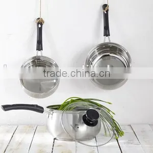 Charms 16cm Stainless Steel Sauce Pan With Glass Lid Capusled Three-layer Bottom thumbnail-5