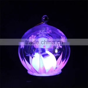 Glass Christmas Ball With Base thumbnail-2