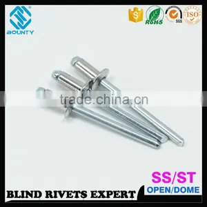 HOT SELLING HIGH QUALITY FACTORY OPEN END SS STEEL RIVET BODY STEEL ROD STEM BREAKSTEM POP RIVETS thumbnail-1