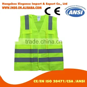 Polyester Material Visibility Security Safety Vest Jacket Reflective Strips Orange Yellow Work Wear Uniforms Clothing thumbnail-1